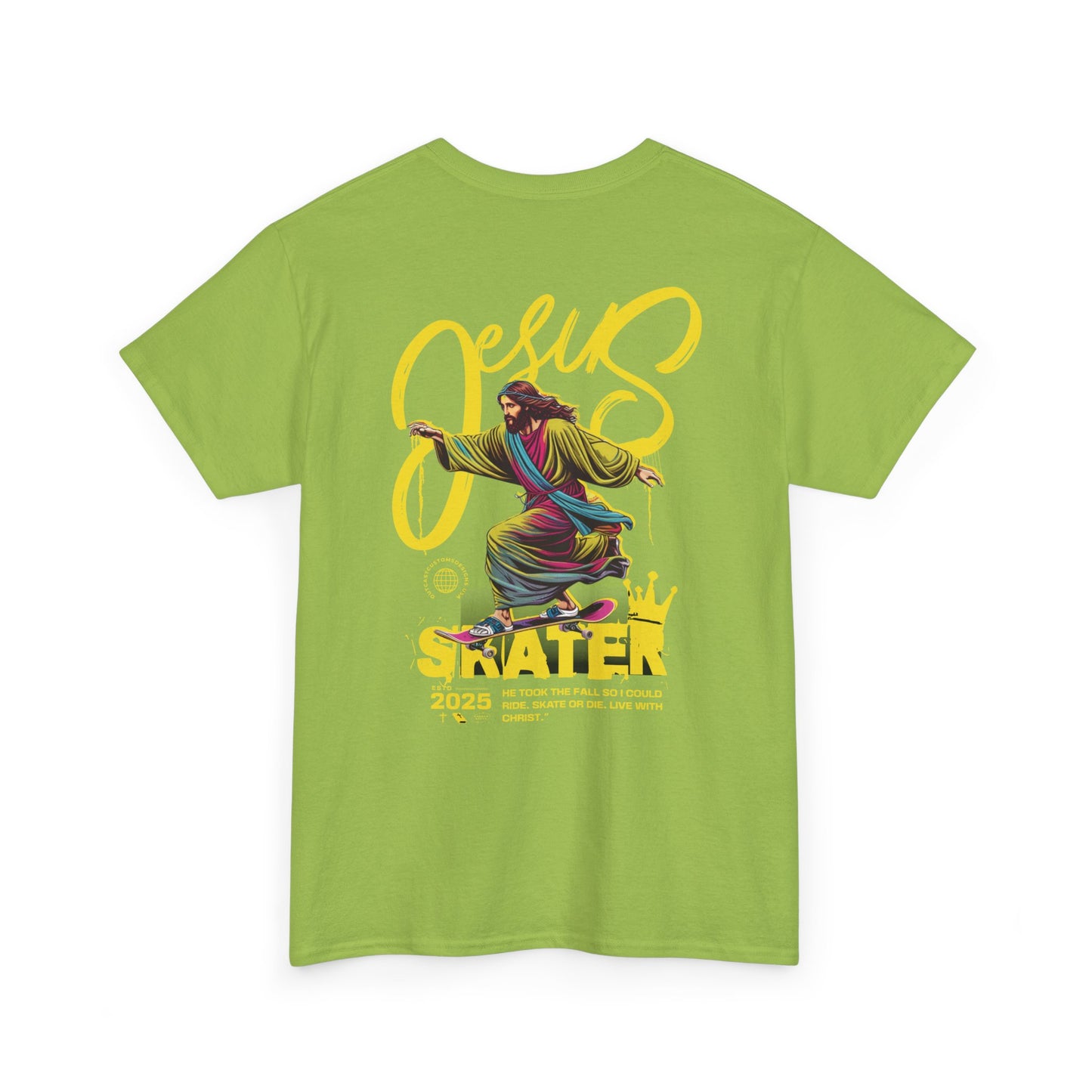 Jesus Skater Unisex Heavy Cotton Tee - Cool and Casual Faith-Inspired Shirt