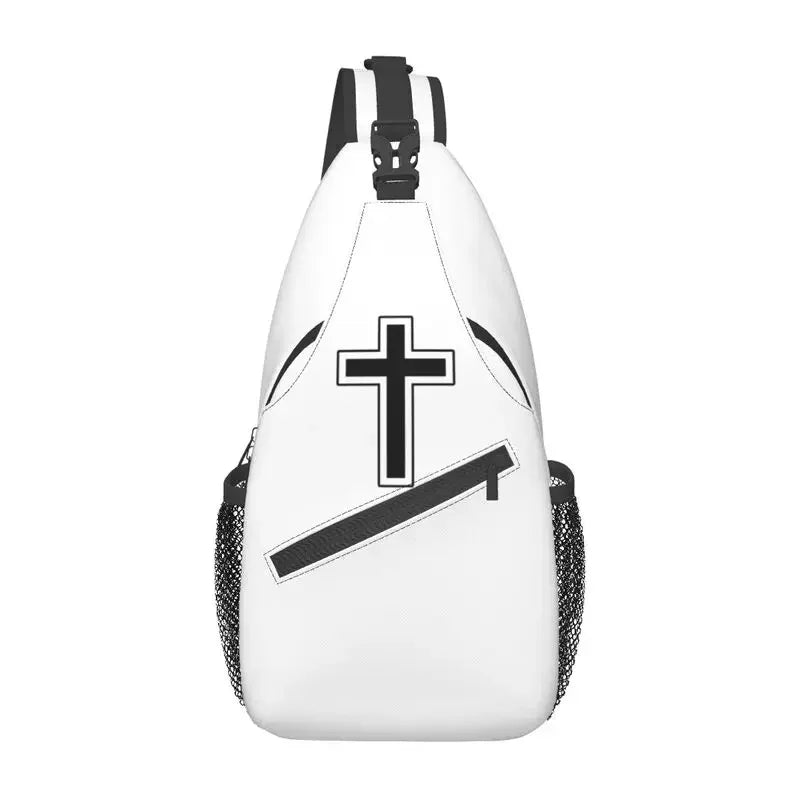 Fashion Catholic Jesus Cross Sling Bags for Cycling Camping Men Christian Religious Crossbody Chest Backpack Shoulder Daypack