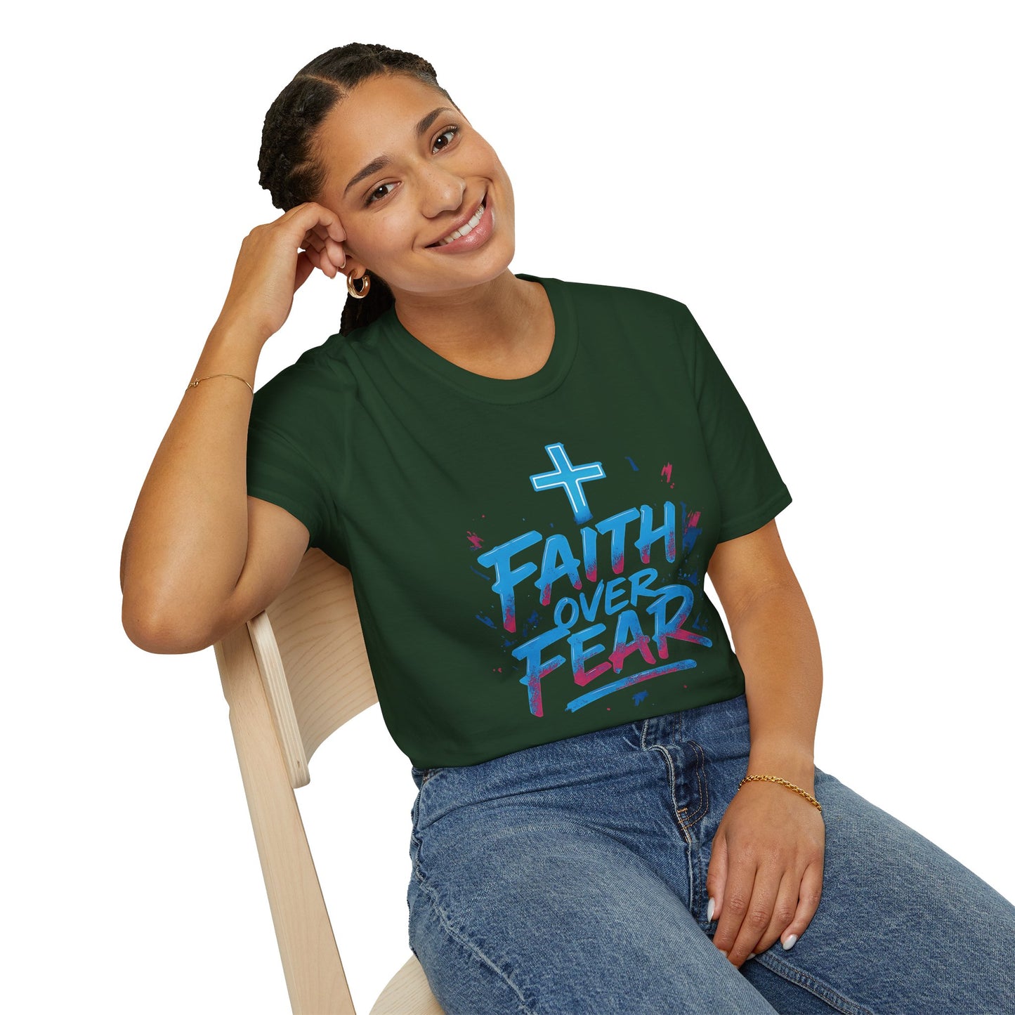 Faith Over Fear Unisex Softstyle T-Shirt - Inspirational Graphic Tee