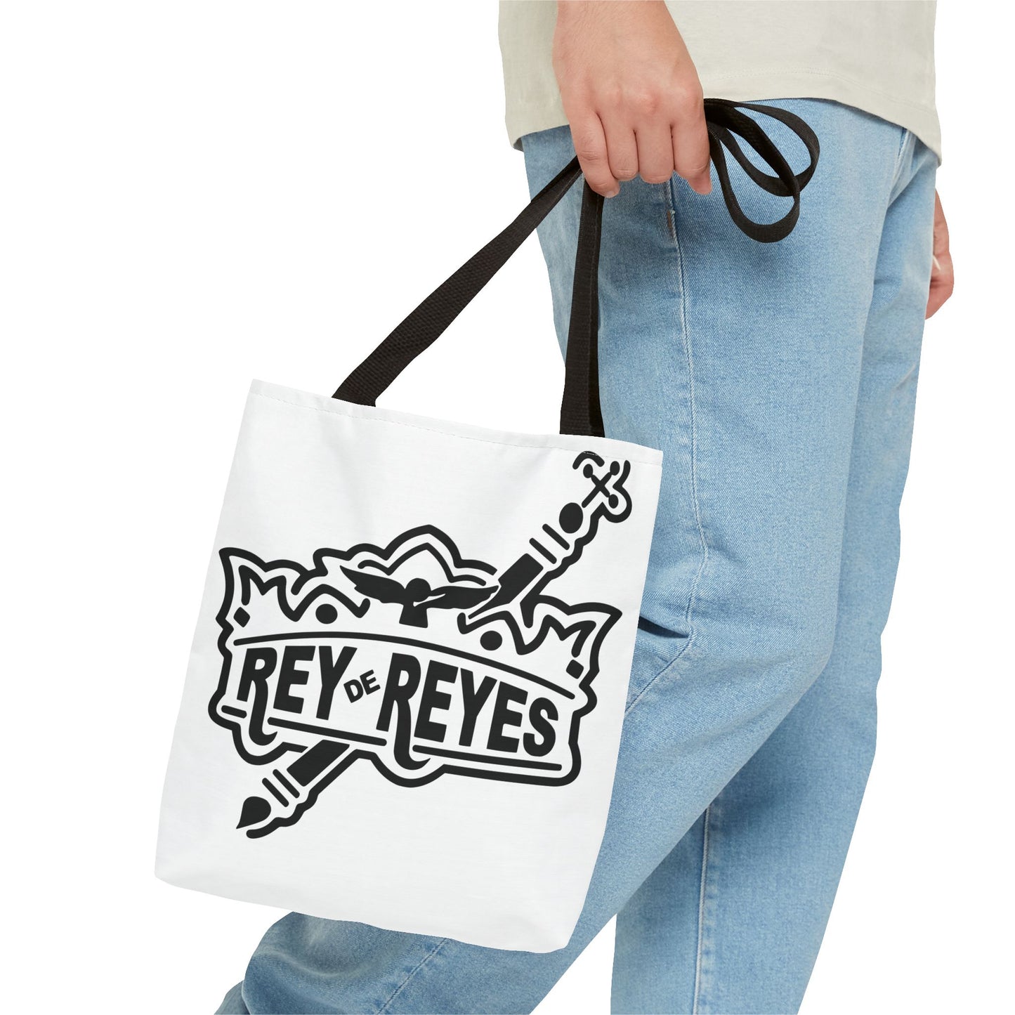 Inspirational Faith Tote Bag | Rey de Reyes Design | Perfect for Everyday Use