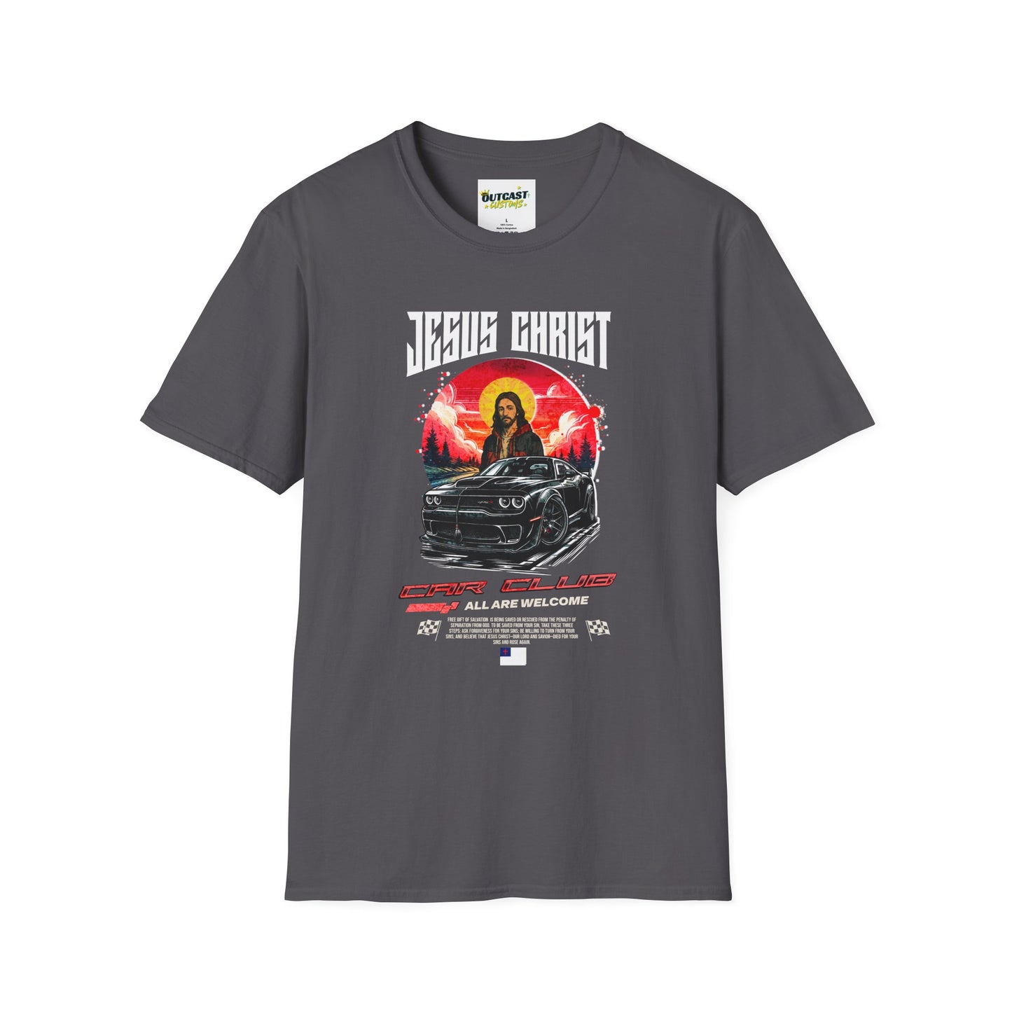 Jesus & Car Enthusiast Unisex T-Shirt, Graphic Tee for Auto Lovers, Perfect for Birthdays, Car Shows, and Everyday Wear