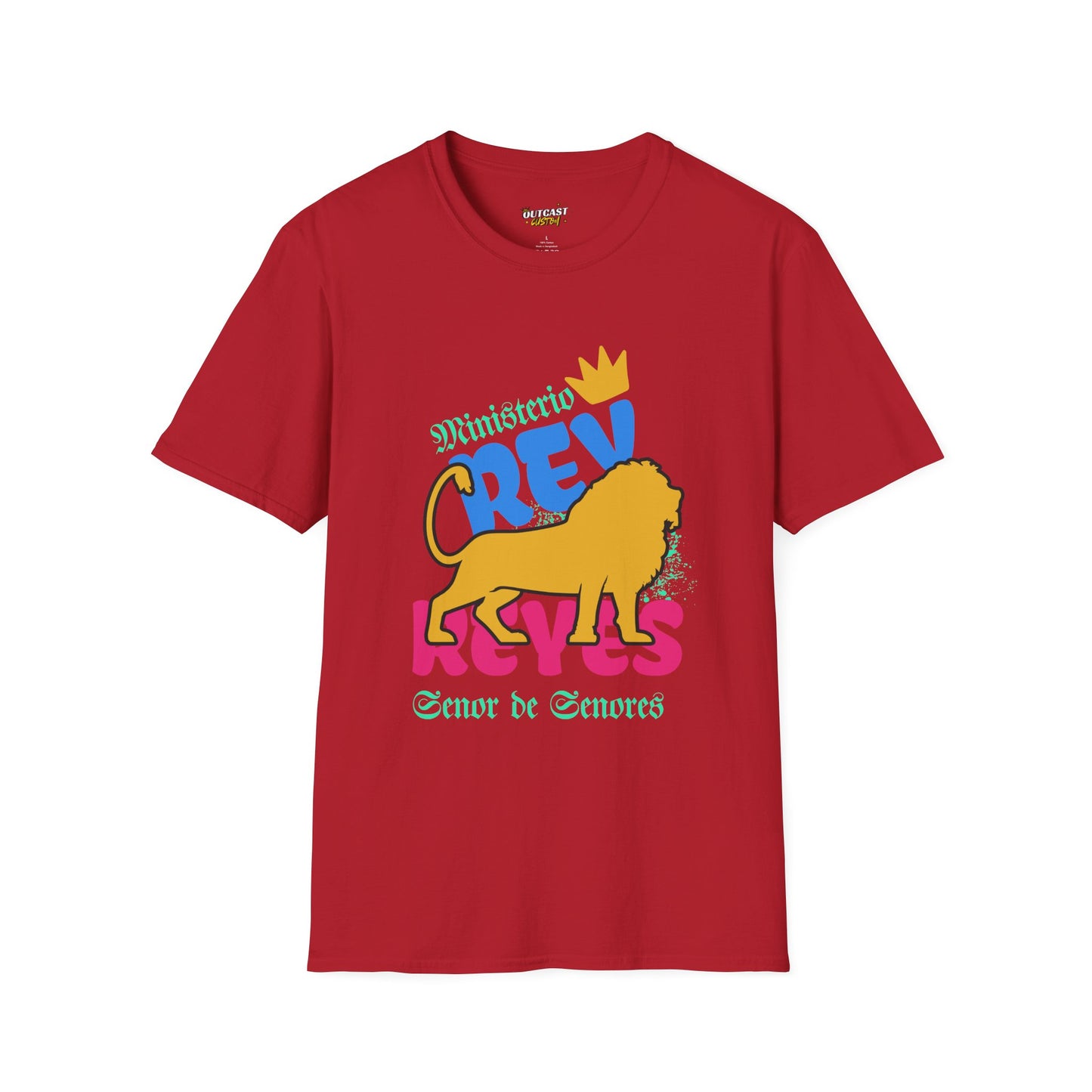 Ministerio Crew Unisex Softstyle T-Shirt - Vibrant Lion Design for Casual Wear