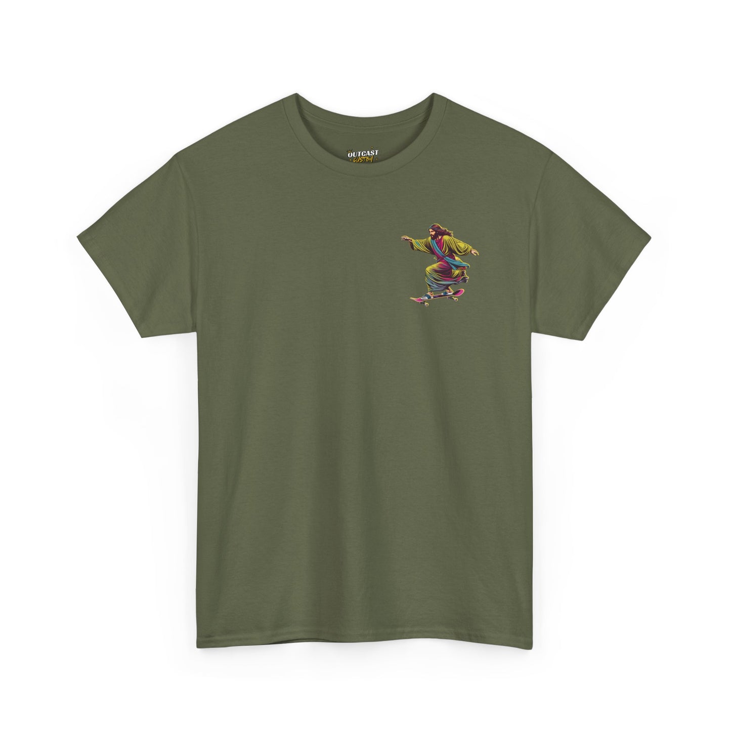 Jesus Skater Unisex Heavy Cotton Tee - Cool and Casual Faith-Inspired Shirt