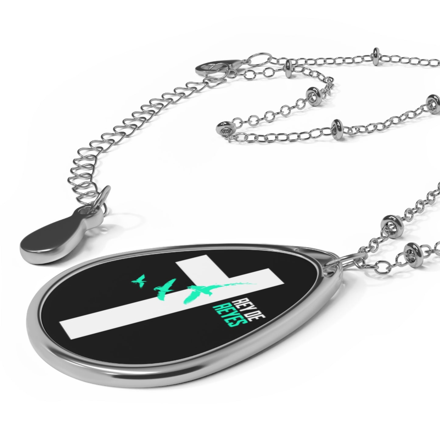 Rey de Reyes Oval Necklace | Meaningful Jewelry Gift, Inspirational Necklace, Personalization Option, Statement Accessory, Everyday Wear