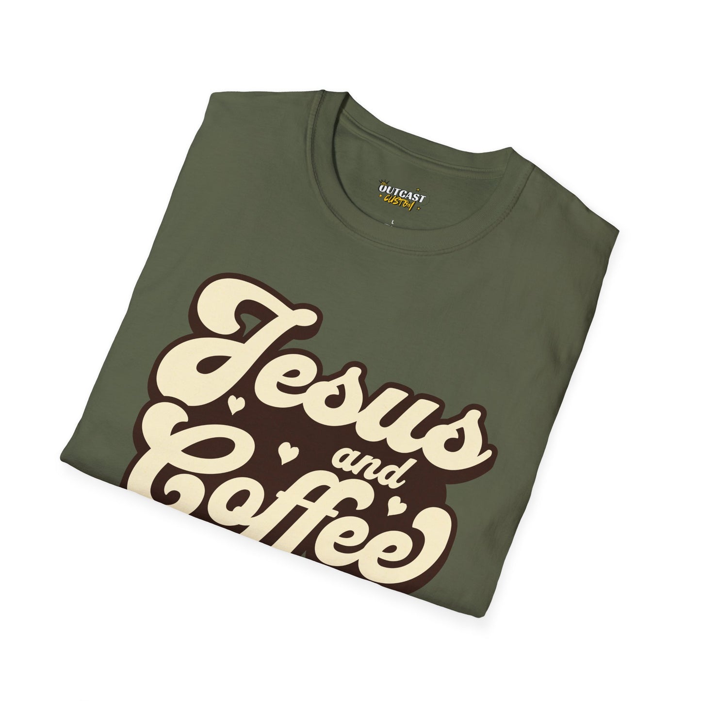 Jesus and Coffee Unisex Softstyle T-Shirt - Perfect for Faith Lovers and Coffee Enthusiasts