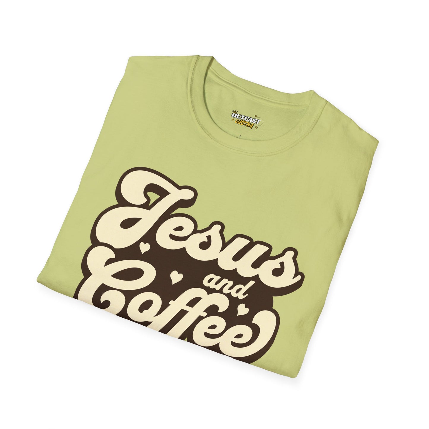 Jesus and Coffee Unisex Softstyle T-Shirt - Perfect for Faith Lovers and Coffee Enthusiasts