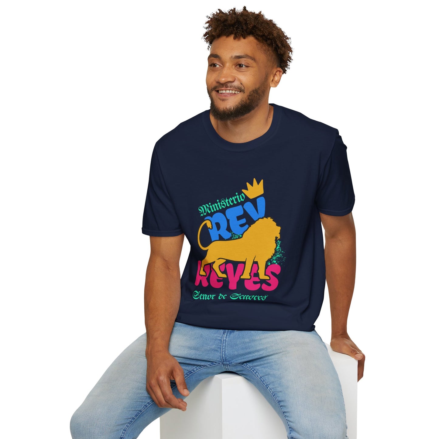 Ministerio Crew Unisex Softstyle T-Shirt - Vibrant Lion Design for Casual Wear
