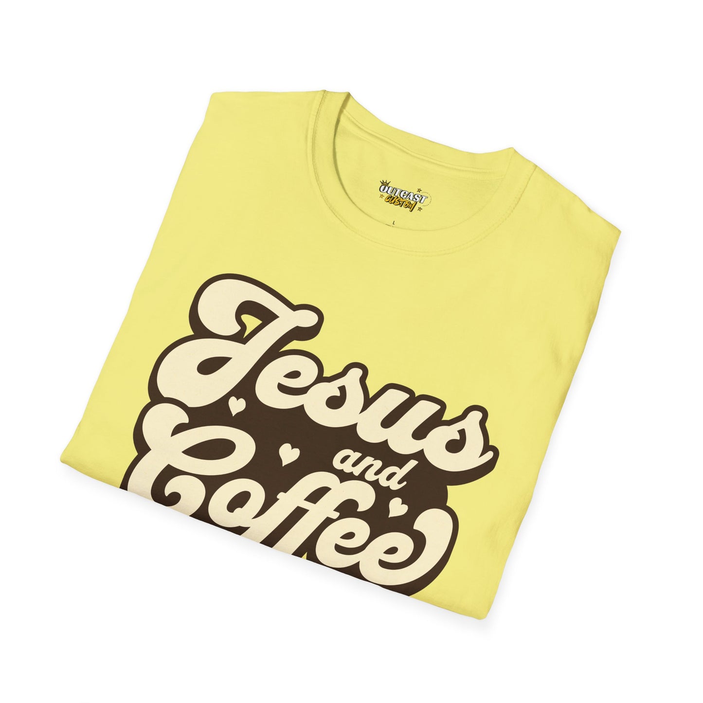 Jesus and Coffee Unisex Softstyle T-Shirt - Perfect for Faith Lovers and Coffee Enthusiasts
