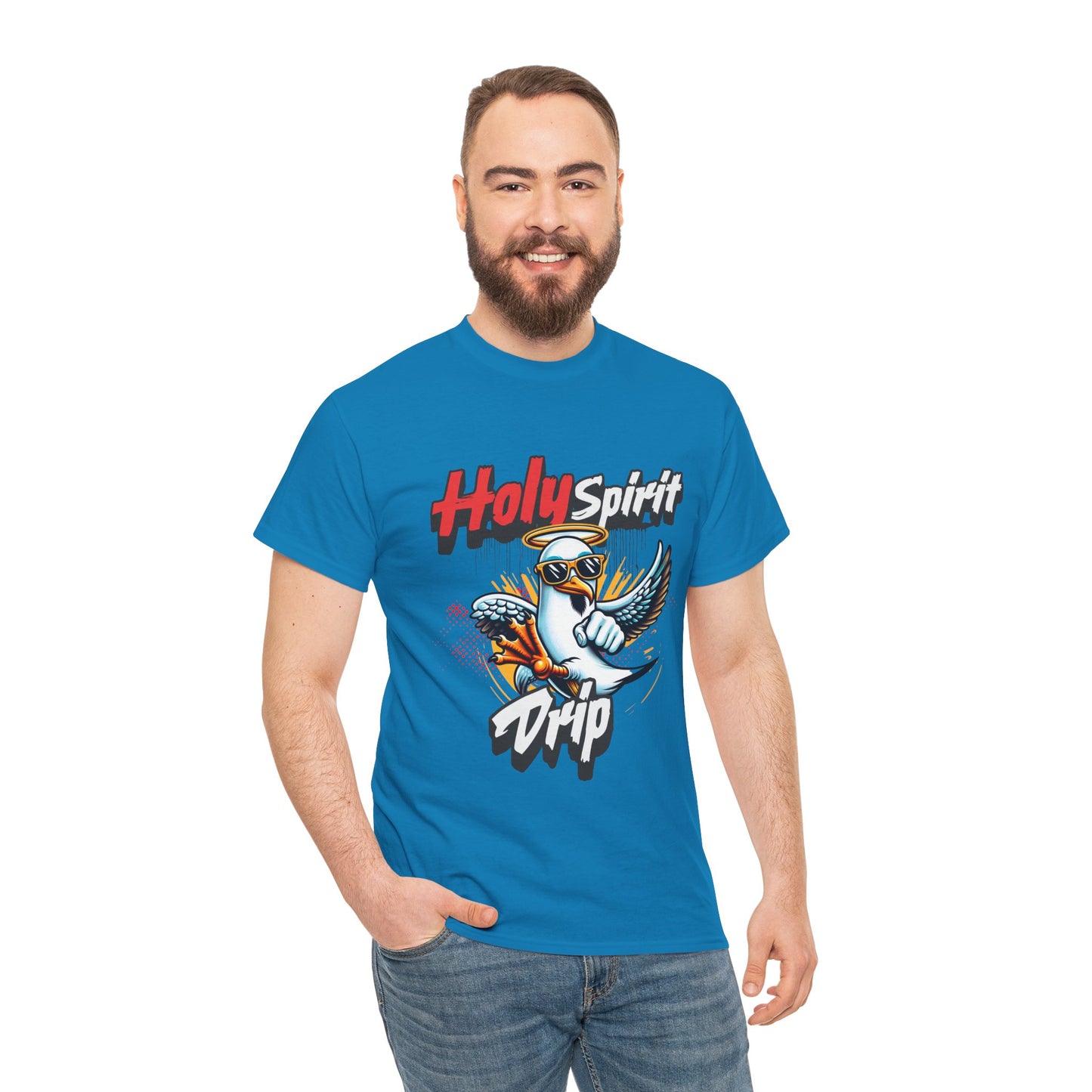 Holy Spirit Drip Unisex Heavy Cotton Tee - Unique Graphic Tee for Everyday Style