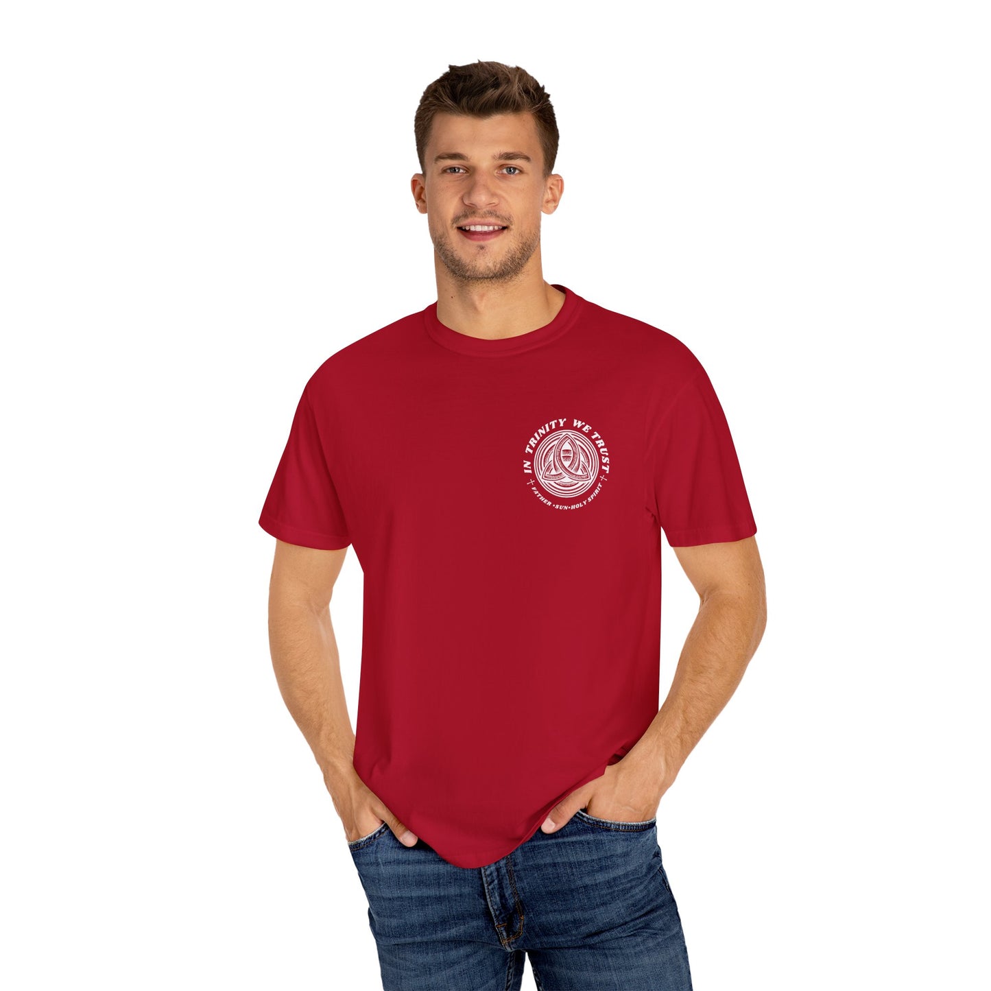 Unisex Garment-Dyed T-Shirt - 'In Trinity We Trust' Vintage Style