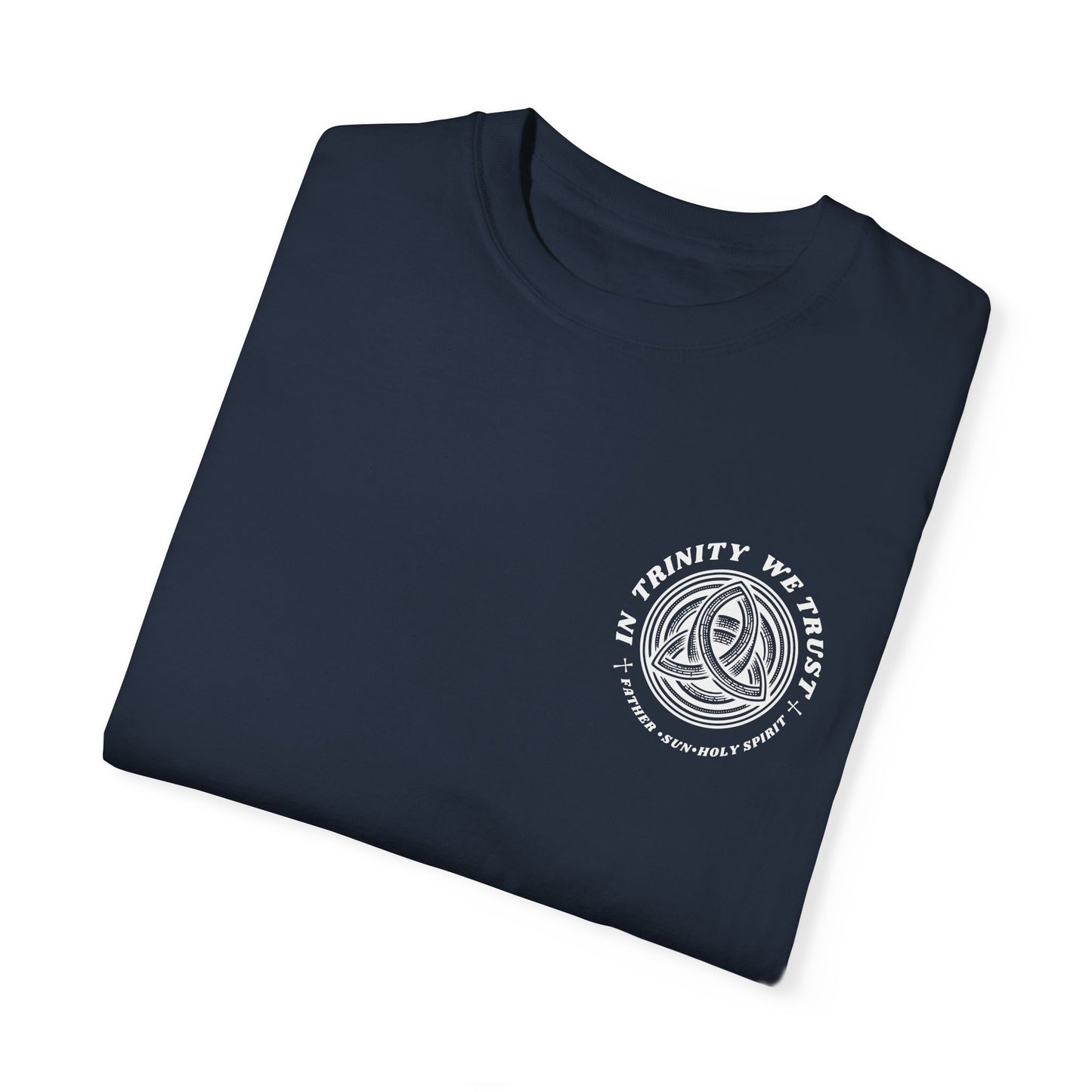 Unisex Garment-Dyed T-Shirt - 'In Trinity We Trust' Vintage Style