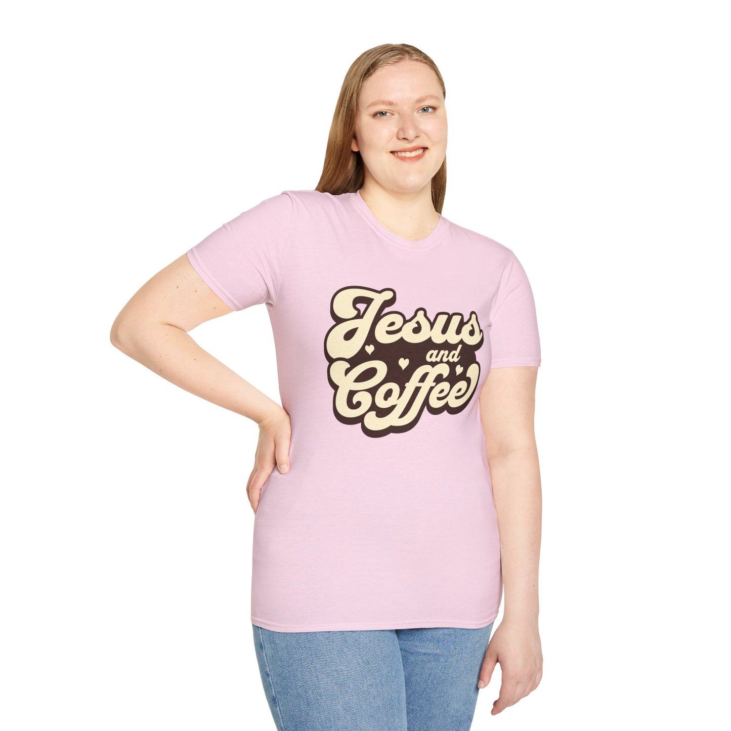 Jesus and Coffee Unisex Softstyle T-Shirt - Perfect for Faith Lovers and Coffee Enthusiasts