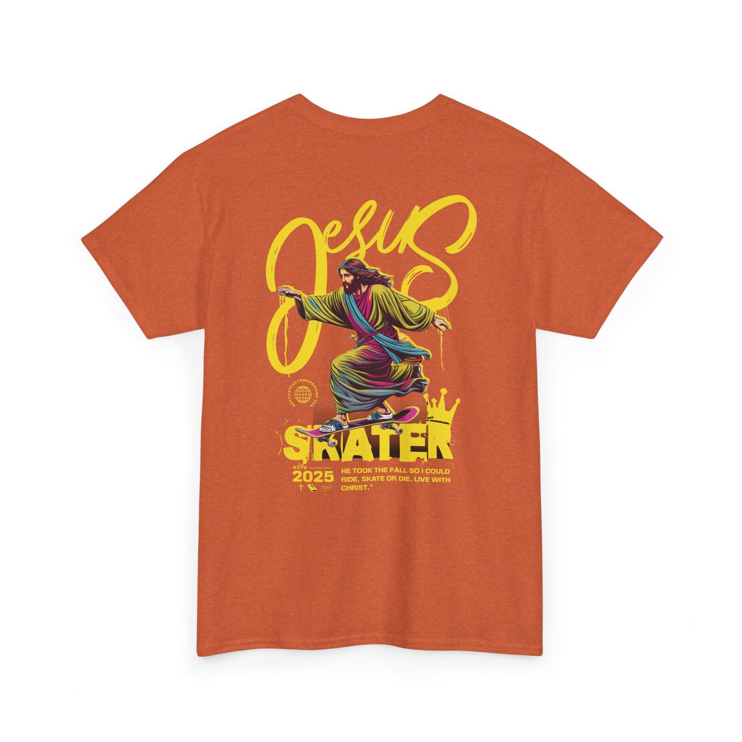 Jesus Skater Unisex Heavy Cotton Tee - Cool and Casual Faith-Inspired Shirt