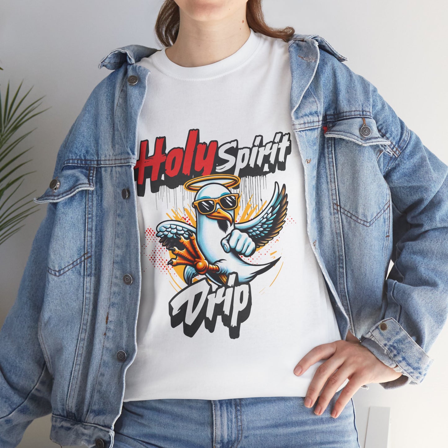 Holy Spirit Drip Unisex Heavy Cotton Tee - Unique Graphic Tee for Everyday Style