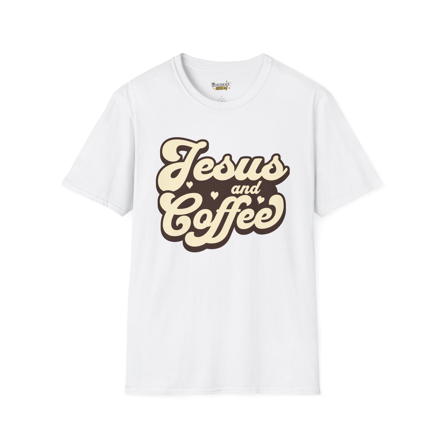 Jesus and Coffee Unisex Softstyle T-Shirt - Perfect for Faith Lovers and Coffee Enthusiasts