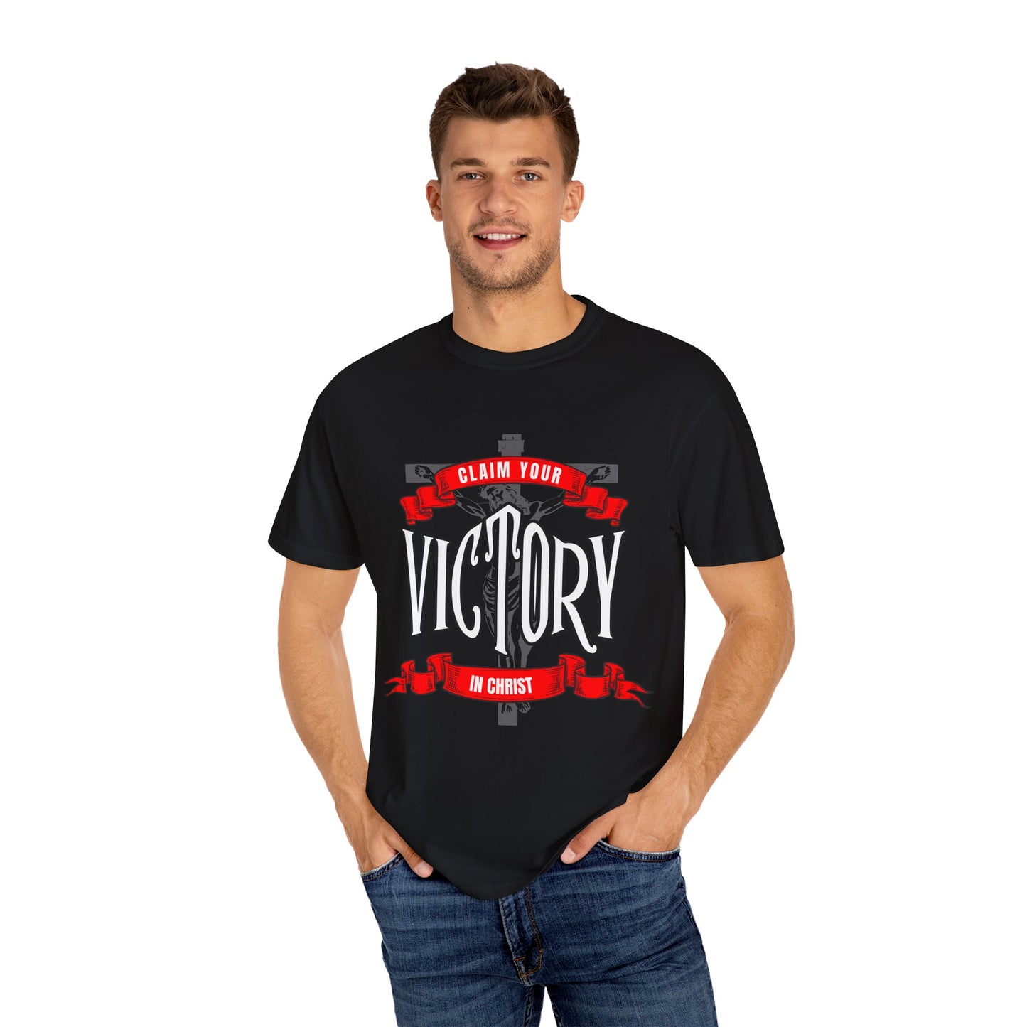 Victory in Christ Unisex Garment-Dyed T-Shirt