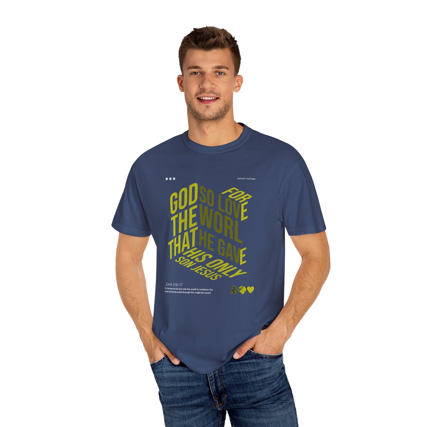Inspirational Faith T-Shirt - "For God So Loved the World"
