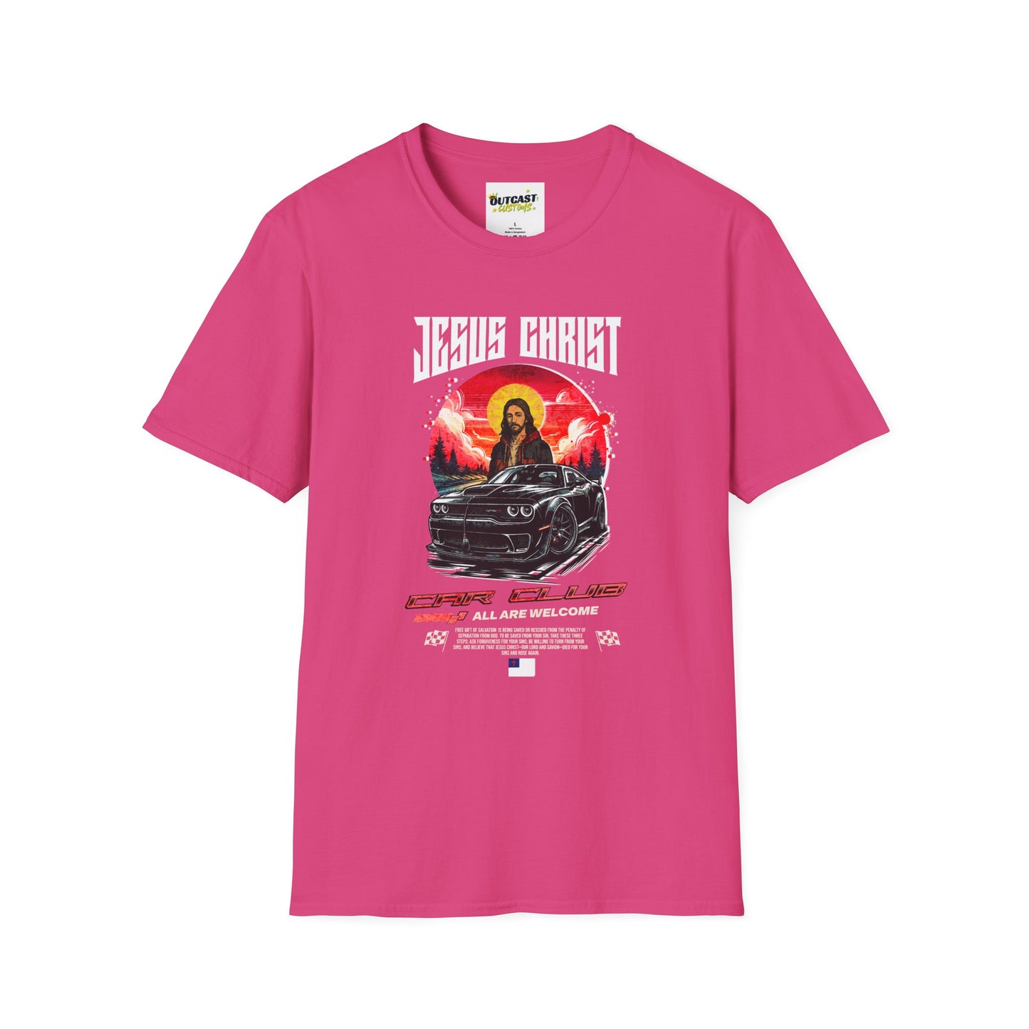 Jesus & Car Enthusiast Unisex T-Shirt, Graphic Tee for Auto Lovers, Perfect for Birthdays, Car Shows, and Everyday Wear