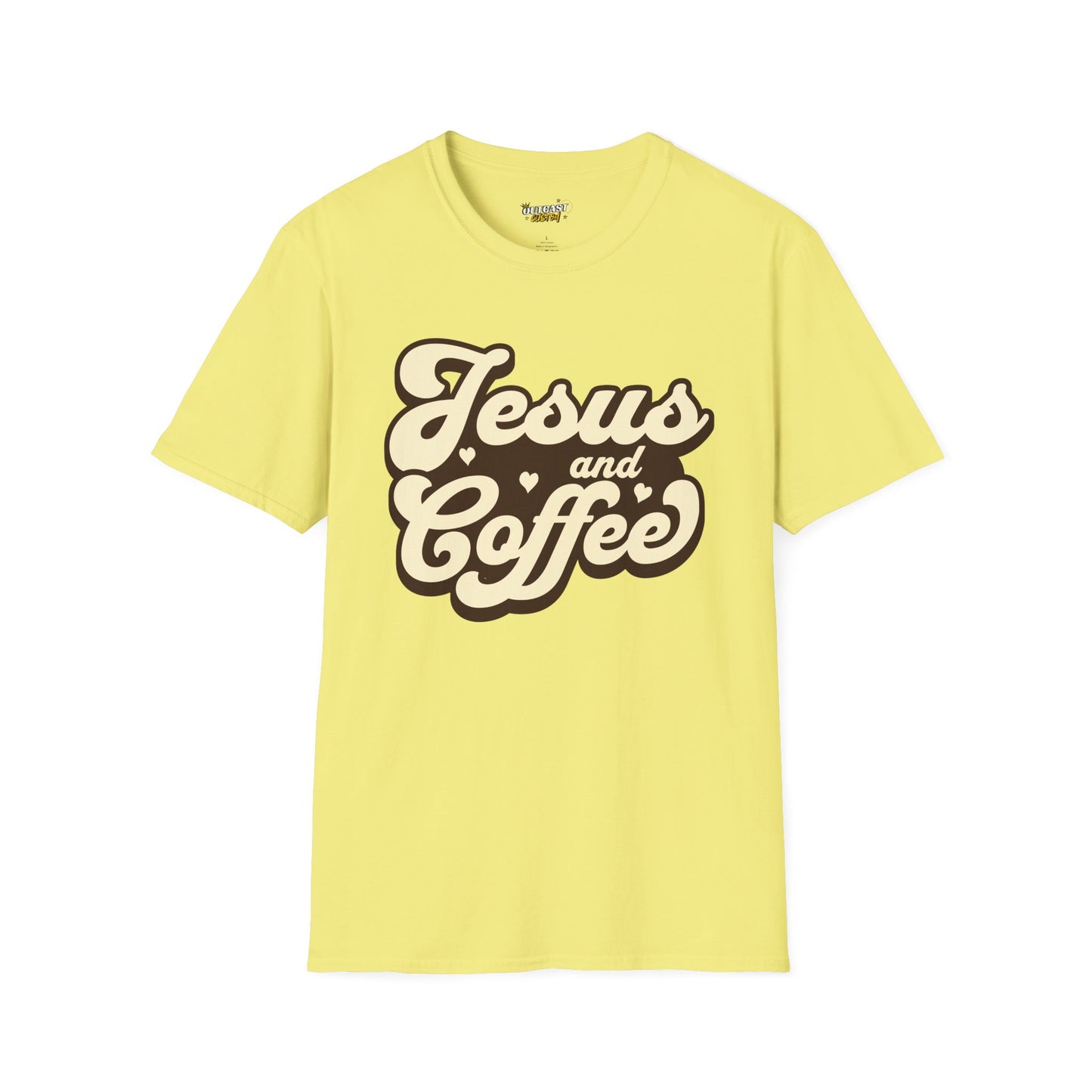Jesus and Coffee Unisex Softstyle T-Shirt - Perfect for Faith Lovers and Coffee Enthusiasts