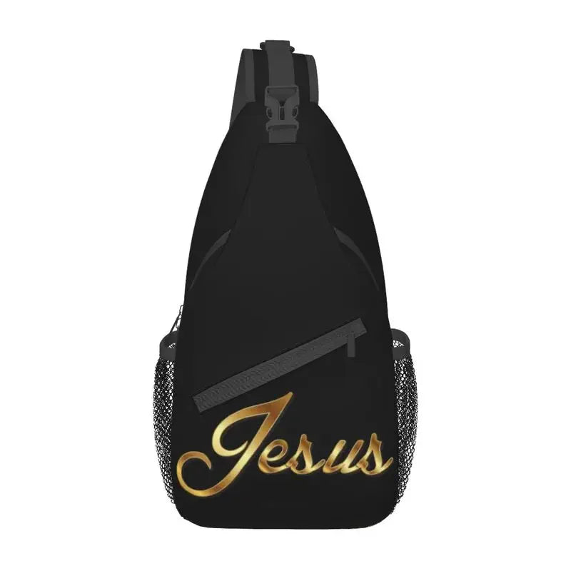 Fashion Catholic Jesus Cross Sling Bags for Cycling Camping Men Christian Religious Crossbody Chest Backpack Shoulder Daypack