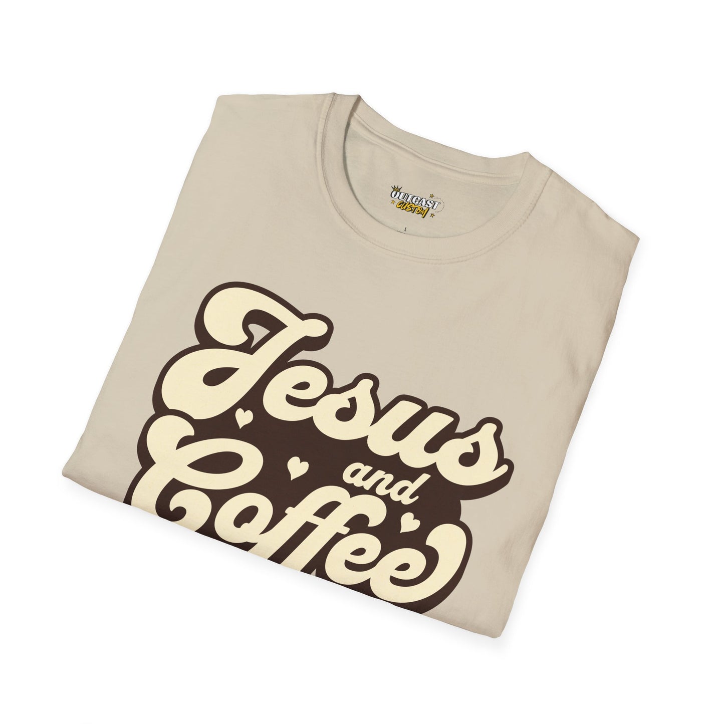 Jesus and Coffee Unisex Softstyle T-Shirt - Perfect for Faith Lovers and Coffee Enthusiasts