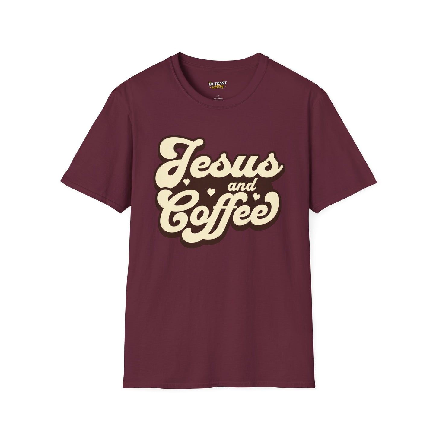 Jesus and Coffee Unisex Softstyle T-Shirt - Perfect for Faith Lovers and Coffee Enthusiasts