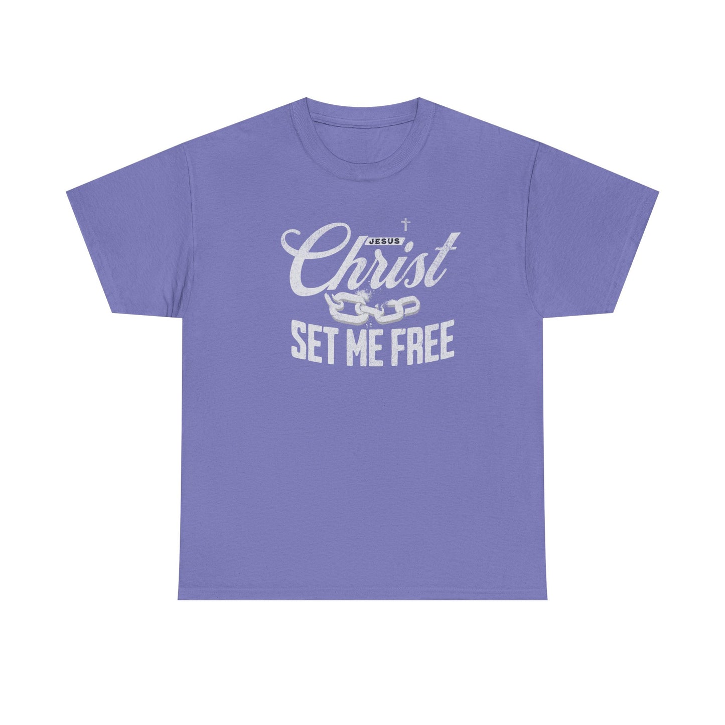 Inspirational Unisex Heavy Cotton Tee - 'Christ Set Me Free'