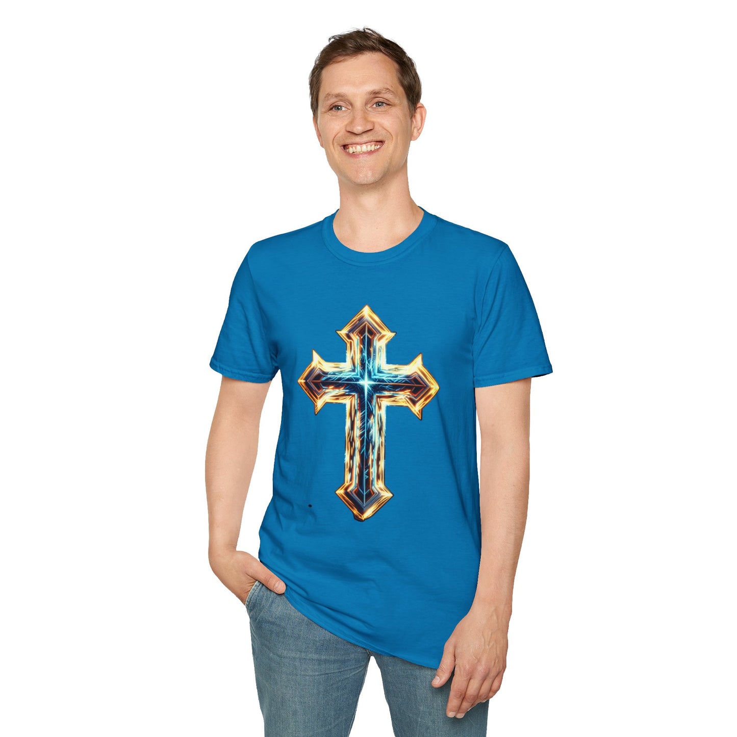 Cross Design Unisex T-Shirt | Spiritual Apparel | Faith-Based Gift for Holidays, Casual Wear, Affirmation Tee