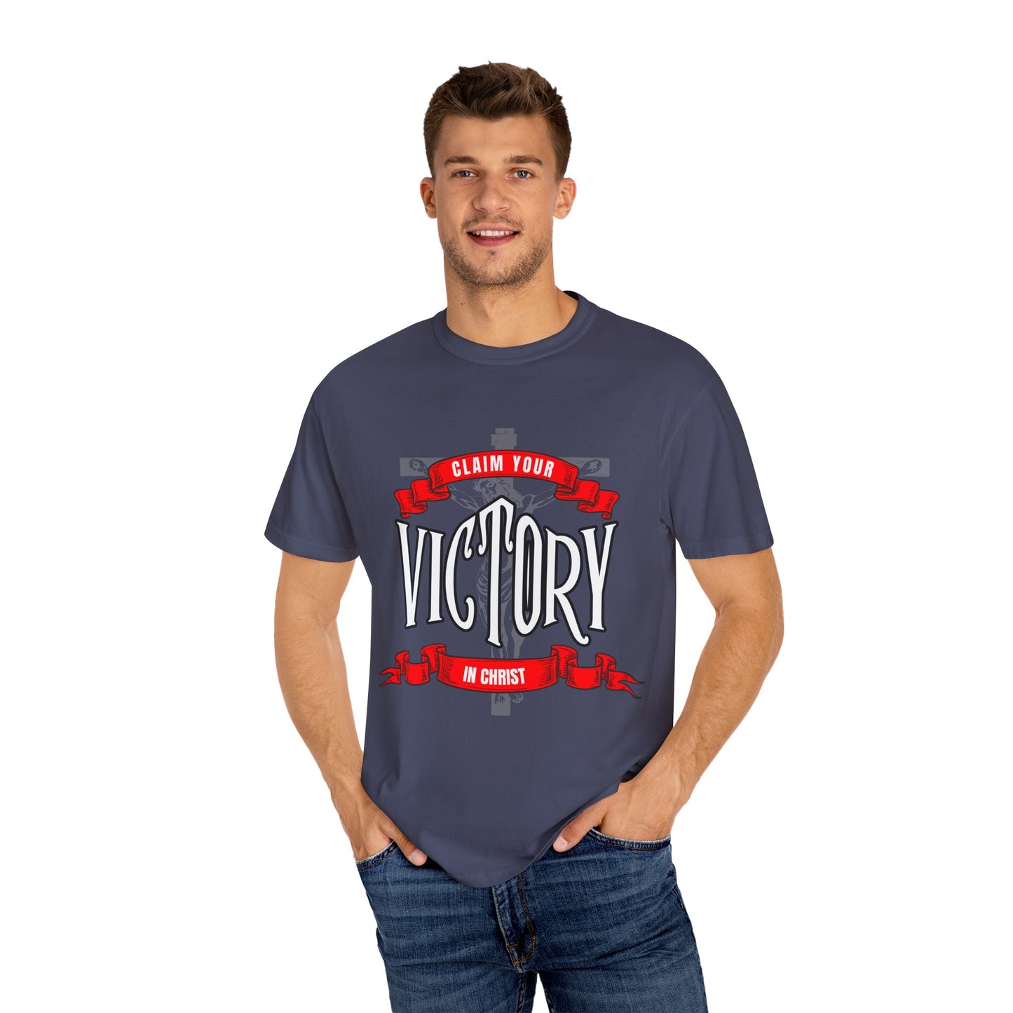 Victory in Christ Unisex Garment-Dyed T-Shirt