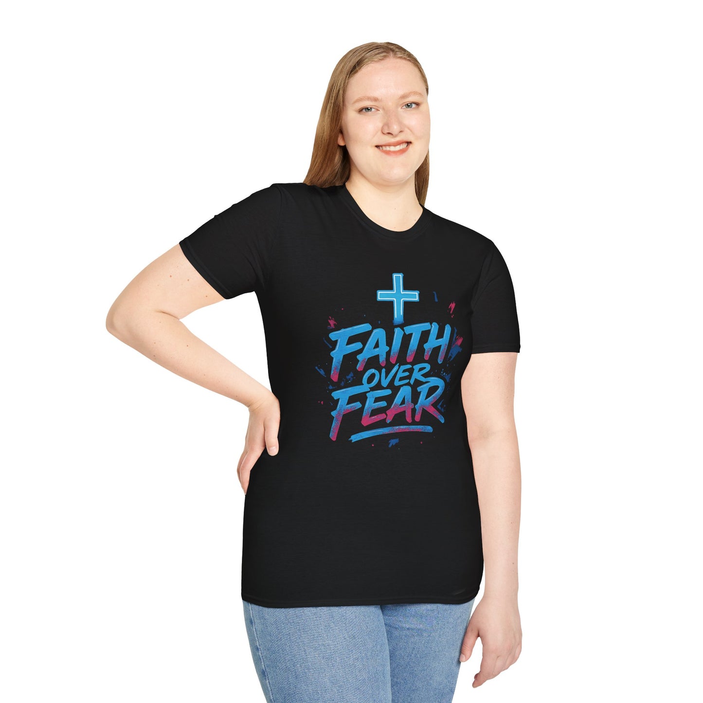 Faith Over Fear Unisex Softstyle T-Shirt - Inspirational Graphic Tee