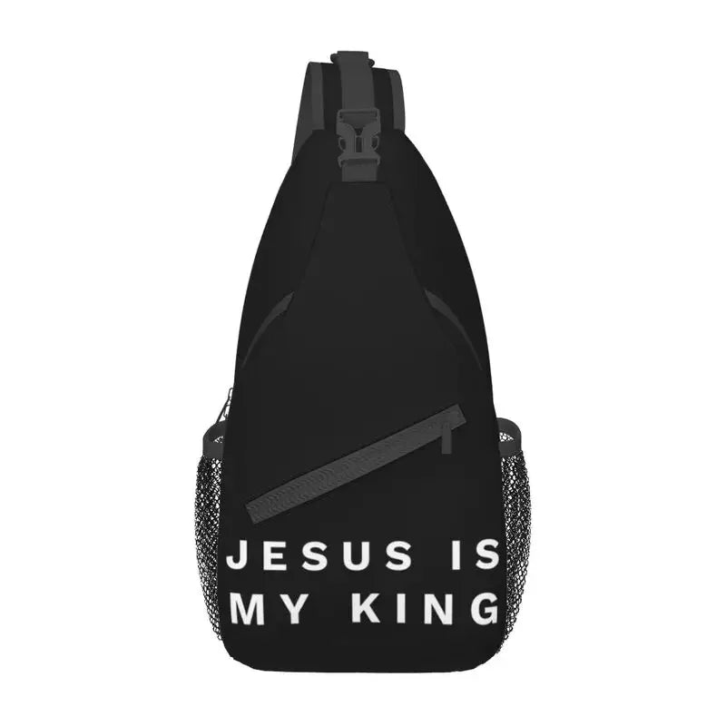 Fashion Catholic Jesus Cross Sling Bags for Cycling Camping Men Christian Religious Crossbody Chest Backpack Shoulder Daypack