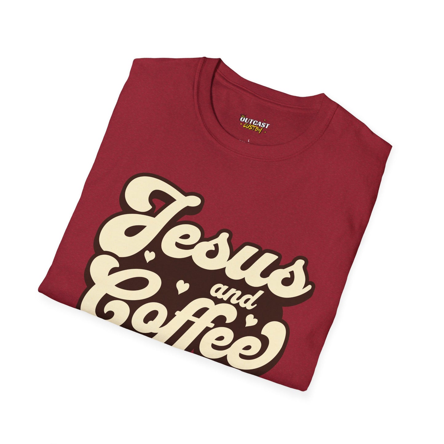 Jesus and Coffee Unisex Softstyle T-Shirt - Perfect for Faith Lovers and Coffee Enthusiasts