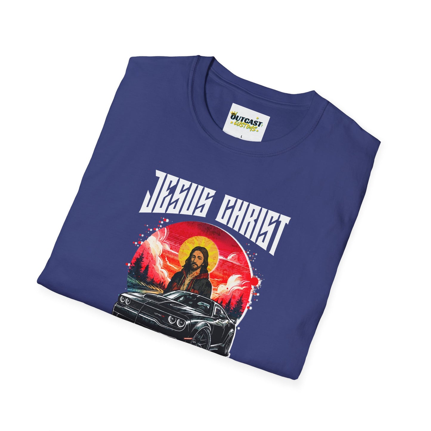 Jesus & Car Enthusiast Unisex T-Shirt, Graphic Tee for Auto Lovers, Perfect for Birthdays, Car Shows, and Everyday Wear
