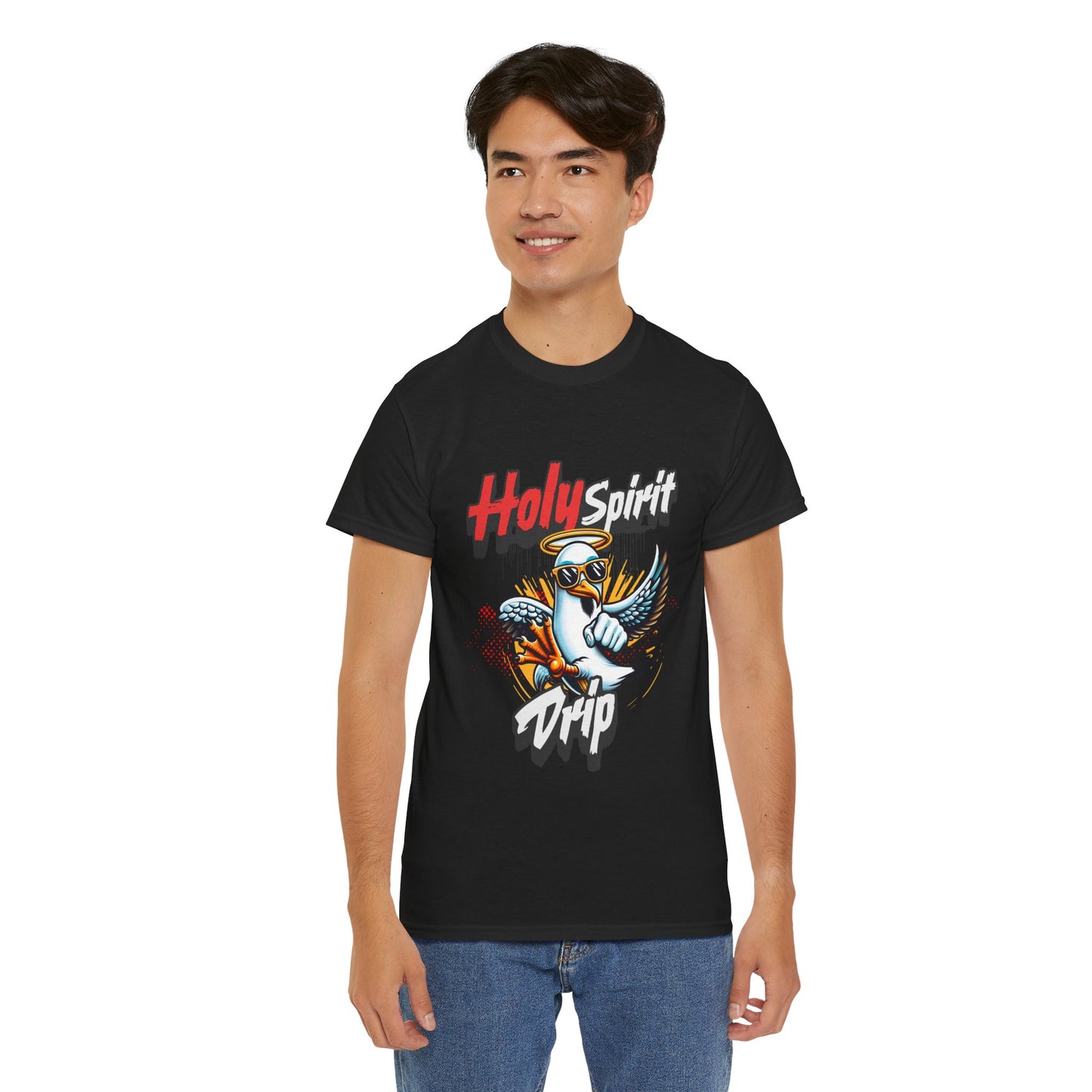Holy Spirit Drip Unisex Heavy Cotton Tee - Unique Graphic Tee for Everyday Style