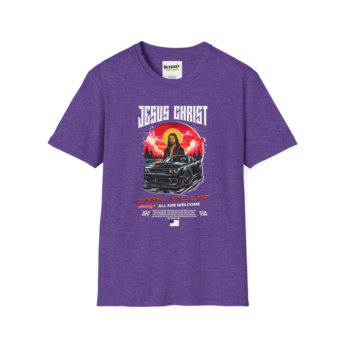 Jesus & Car Enthusiast Unisex T-Shirt, Graphic Tee for Auto Lovers, Perfect for Birthdays, Car Shows, and Everyday Wear
