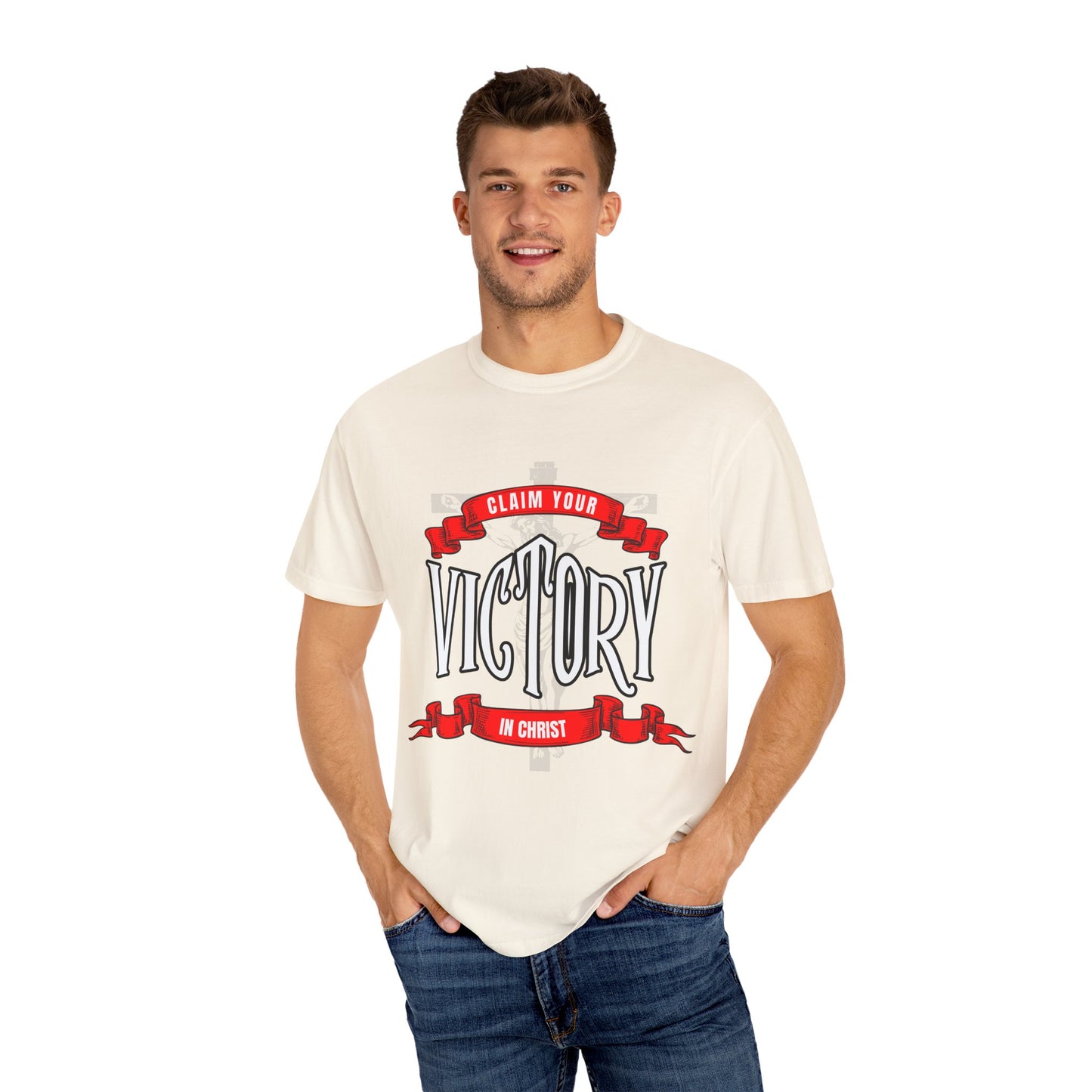 Victory in Christ Unisex Garment-Dyed T-Shirt