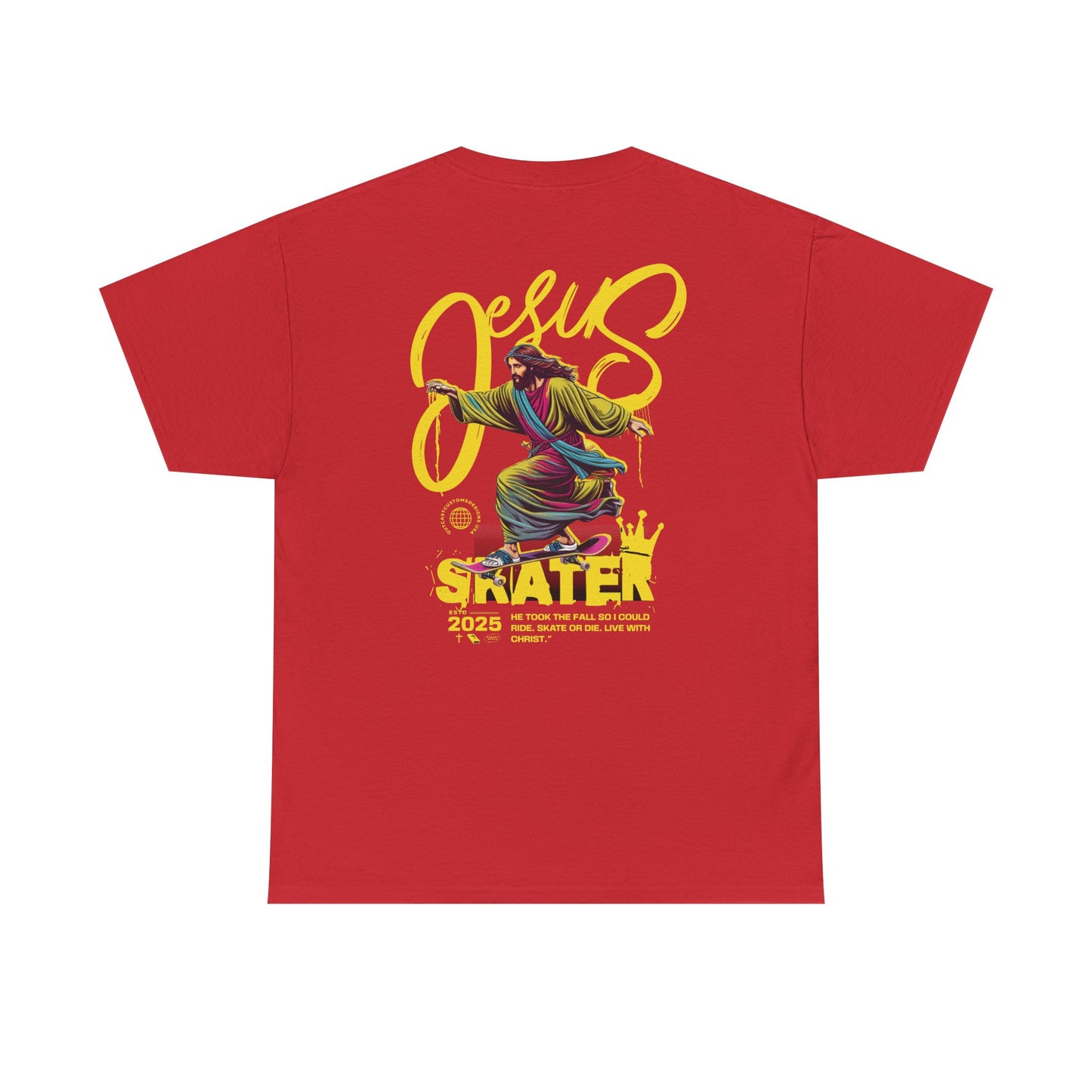 Jesus Skater Unisex Heavy Cotton Tee - Cool and Casual Faith-Inspired Shirt