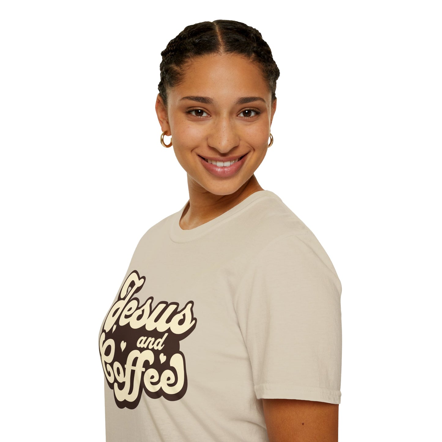 Jesus and Coffee Unisex Softstyle T-Shirt - Perfect for Faith Lovers and Coffee Enthusiasts