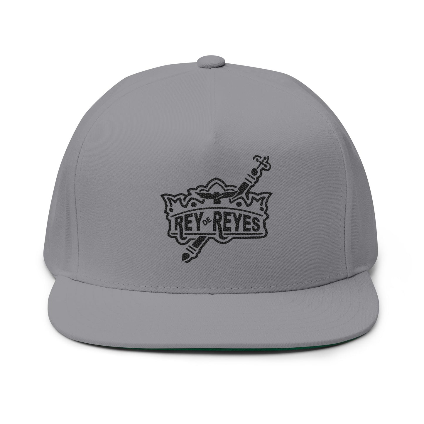 Rey de Reyes Flat Bill Cap - Stylish Embroidered Snapback for Streetwear Enthusiasts