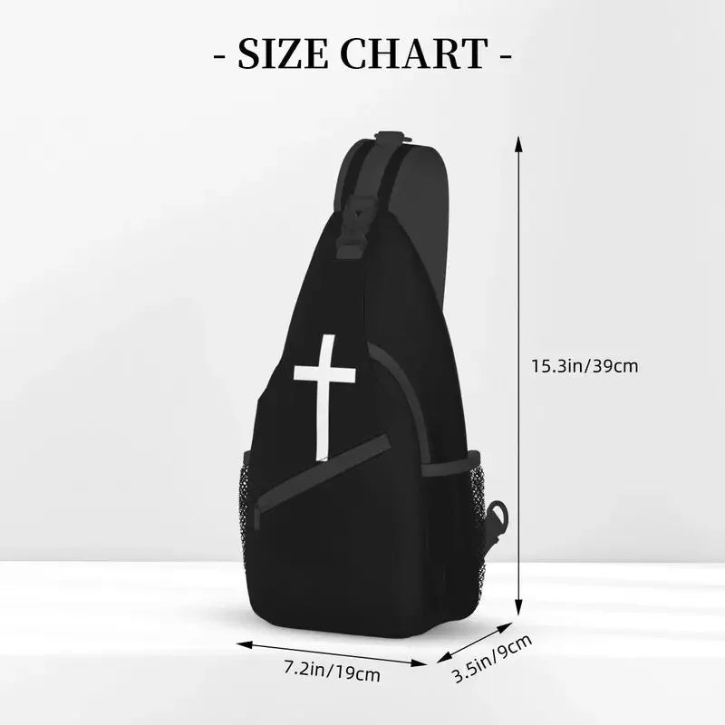 Fashion Catholic Jesus Cross Sling Bags for Cycling Camping Men Christian Religious Crossbody Chest Backpack Shoulder Daypack