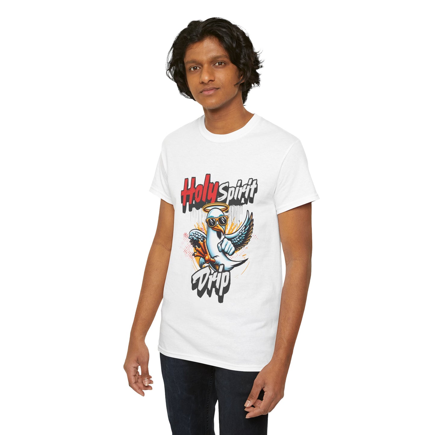 Holy Spirit Drip Unisex Heavy Cotton Tee - Unique Graphic Tee for Everyday Style
