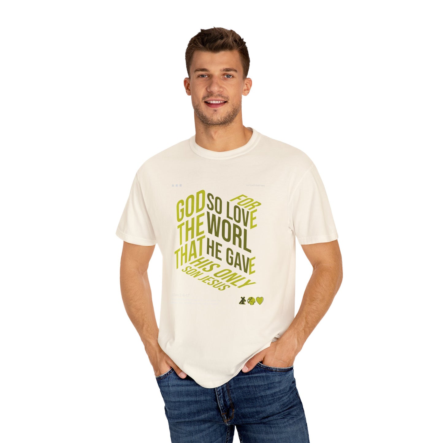 Inspirational Faith T-Shirt - "For God So Loved the World"