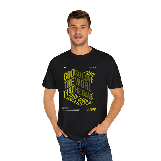 Inspirational Faith T-Shirt - "For God So Loved the World"