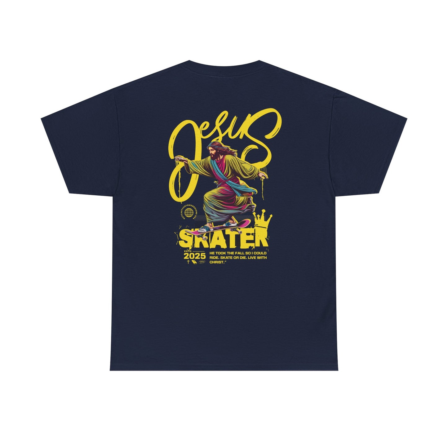 Jesus Skater Unisex Heavy Cotton Tee - Cool and Casual Faith-Inspired Shirt