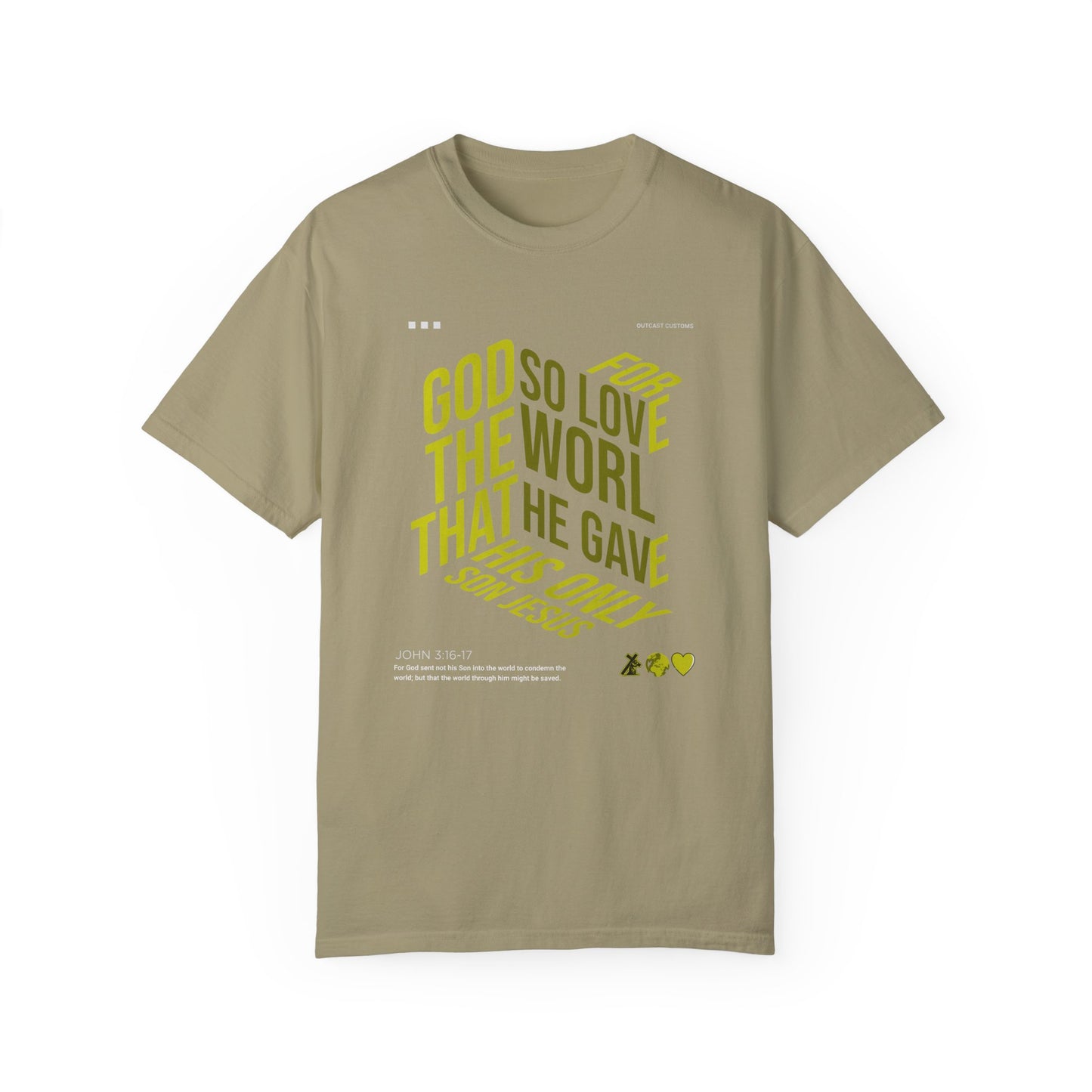 Inspirational Faith T-Shirt - "For God So Loved the World"