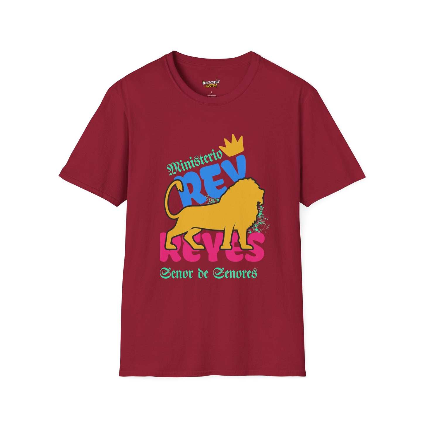 Ministerio Crew Unisex Softstyle T-Shirt - Vibrant Lion Design for Casual Wear