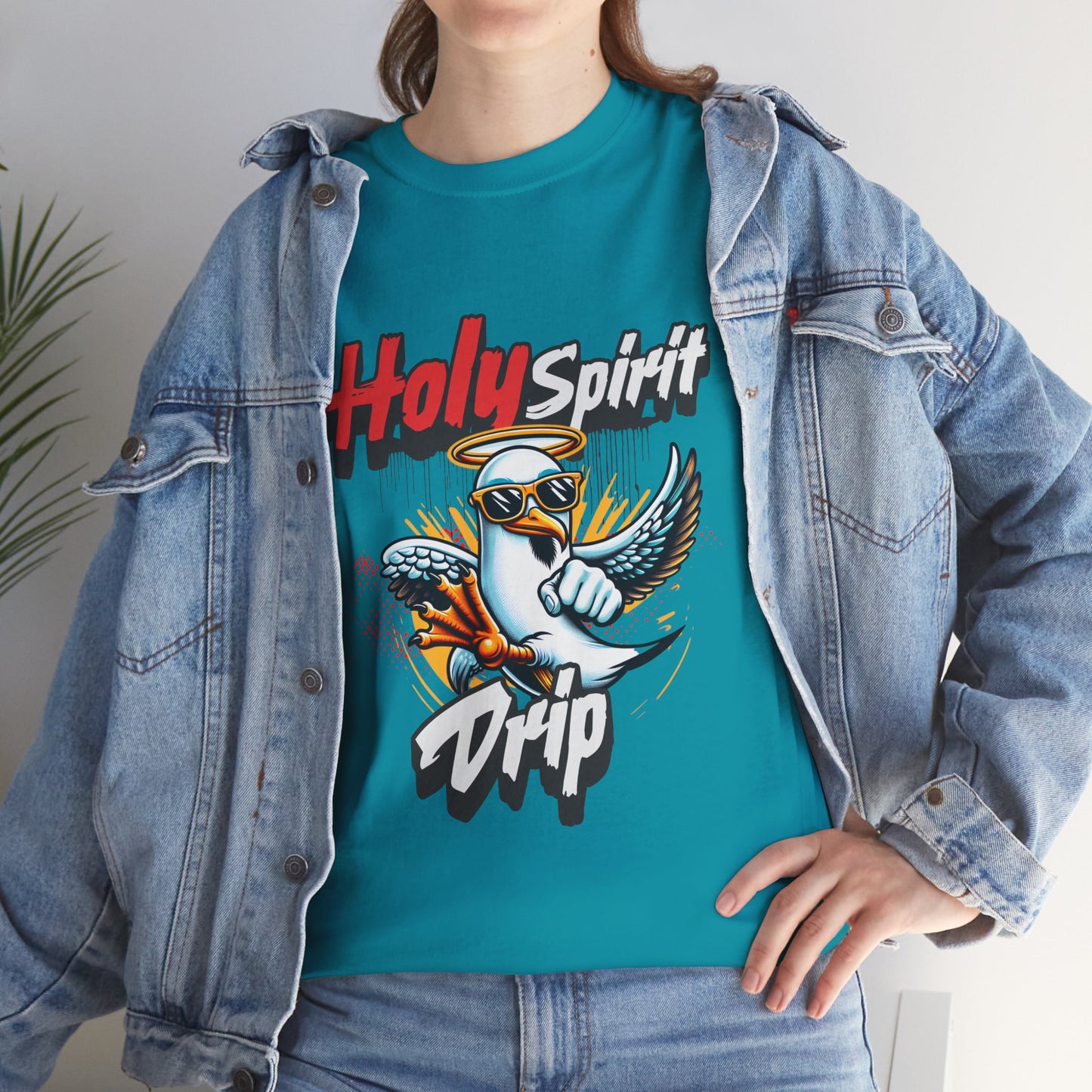 Holy Spirit Drip Unisex Heavy Cotton Tee - Unique Graphic Tee for Everyday Style