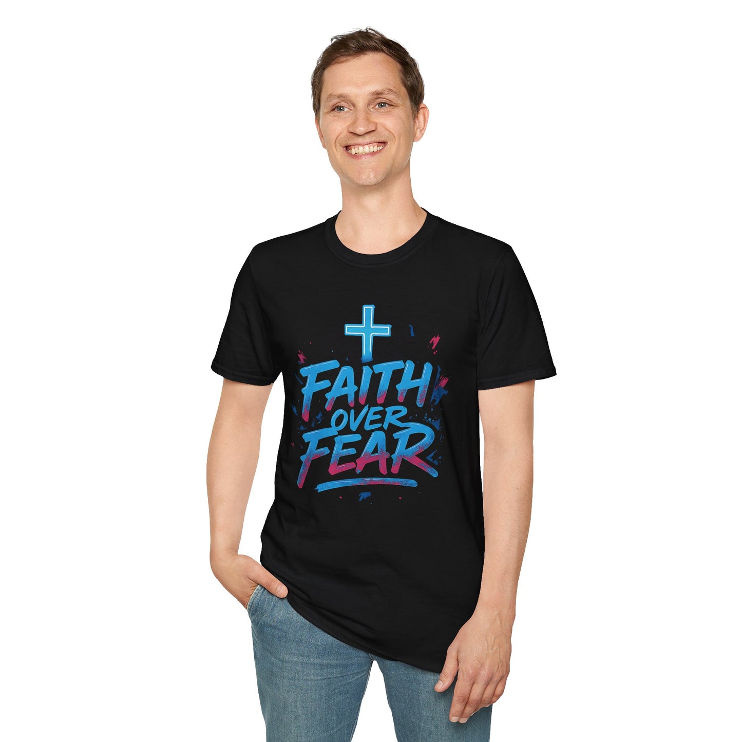 Faith Over Fear Unisex Softstyle T-Shirt - Inspirational Graphic Tee