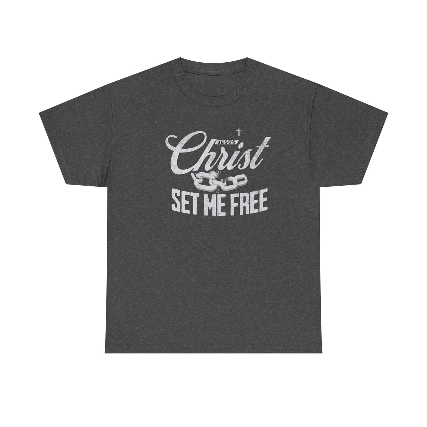 Inspirational Unisex Heavy Cotton Tee - 'Christ Set Me Free'