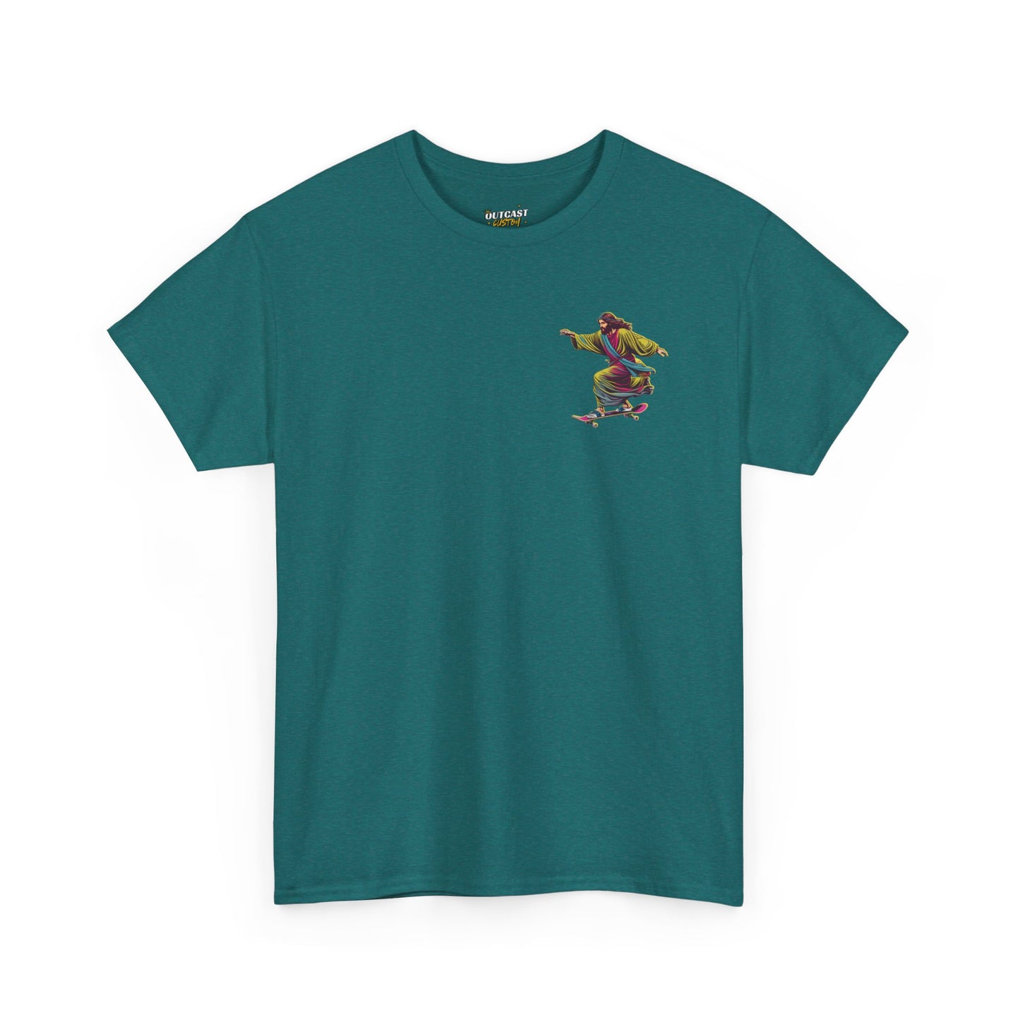 Jesus Skater Unisex Heavy Cotton Tee - Cool and Casual Faith-Inspired Shirt